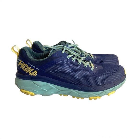 Hoka Shoes Hoka One Running Shoes Challenger Atr 5 Blue Yellow Tennis Athletic Womens 5